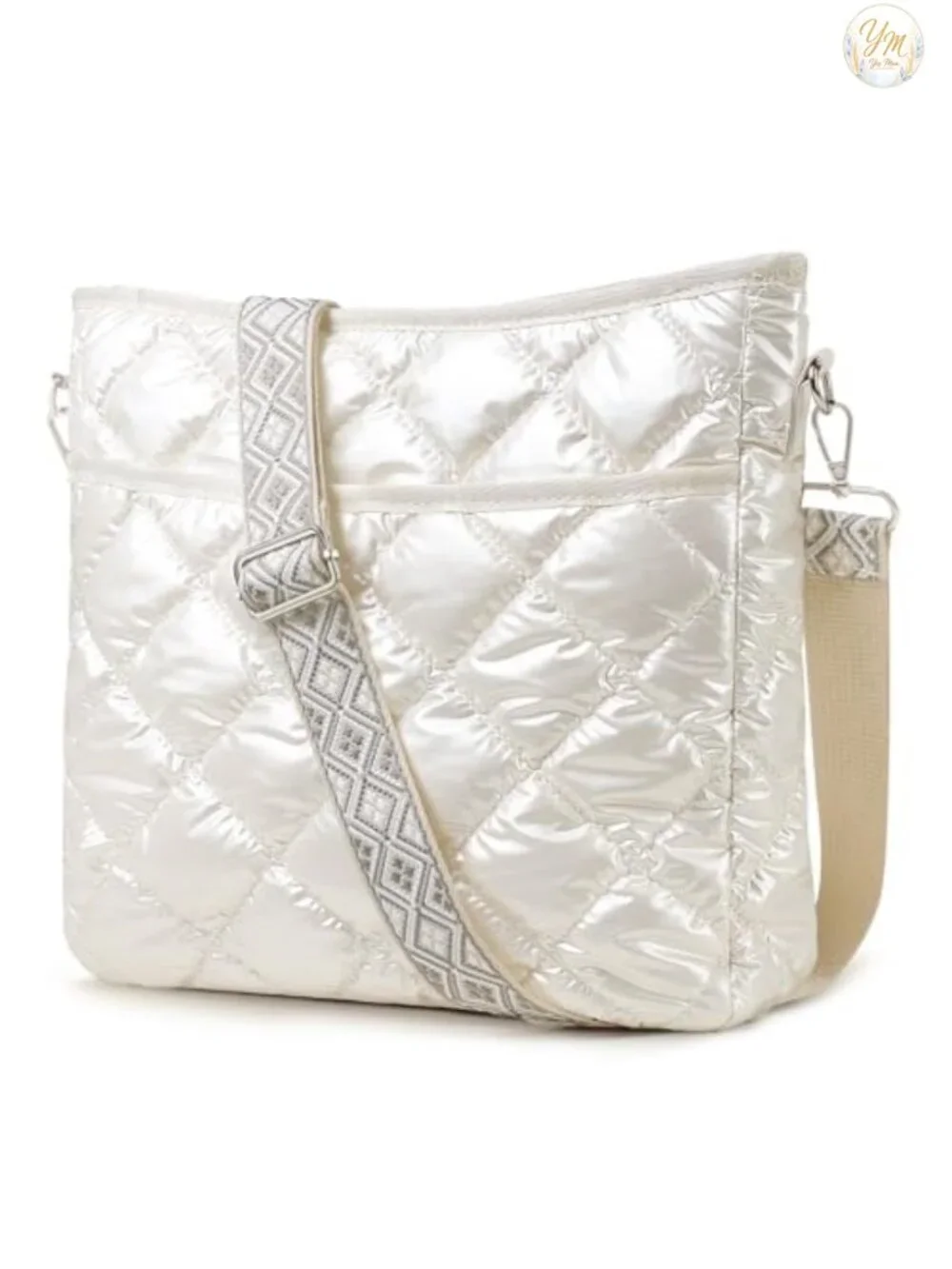 Quilted Crossbody Bag Women Puffer Purse Adjustable Strap Nylon Lightweight